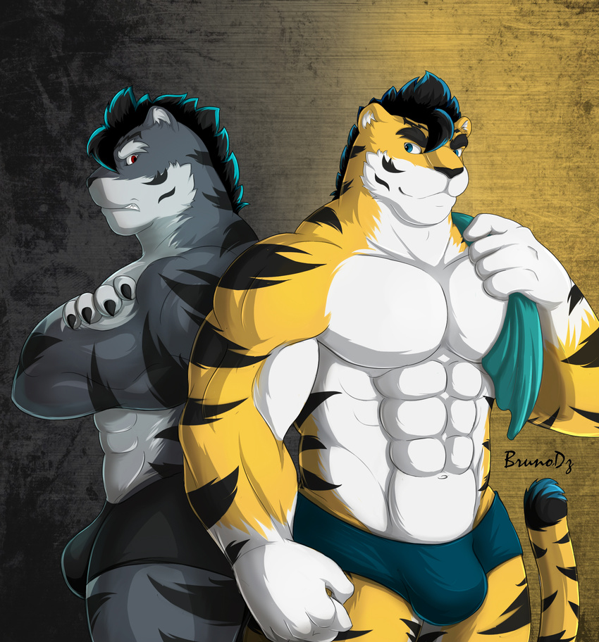 anthro bruno-dz feline male mammal muscle_tiger tiger