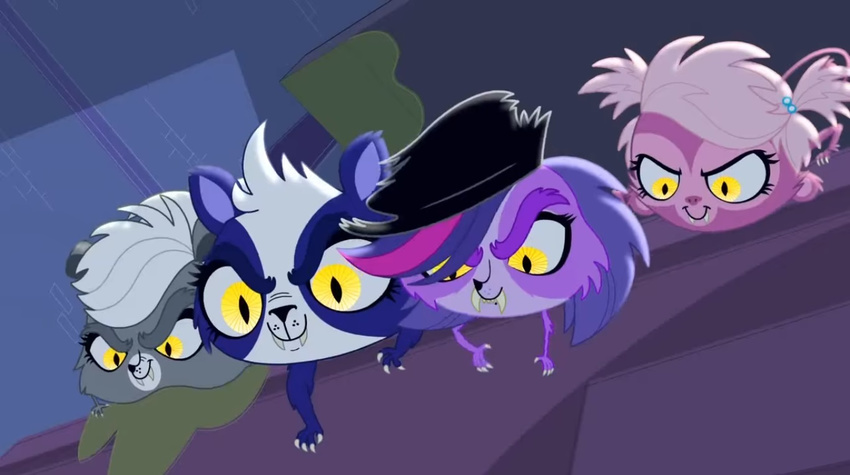 bear canine creepy dog fangs female littlest_pet_shop mammal minka_mark monkey panda penny_ling pepper_clark primate scary screencap skunk zoe_trent