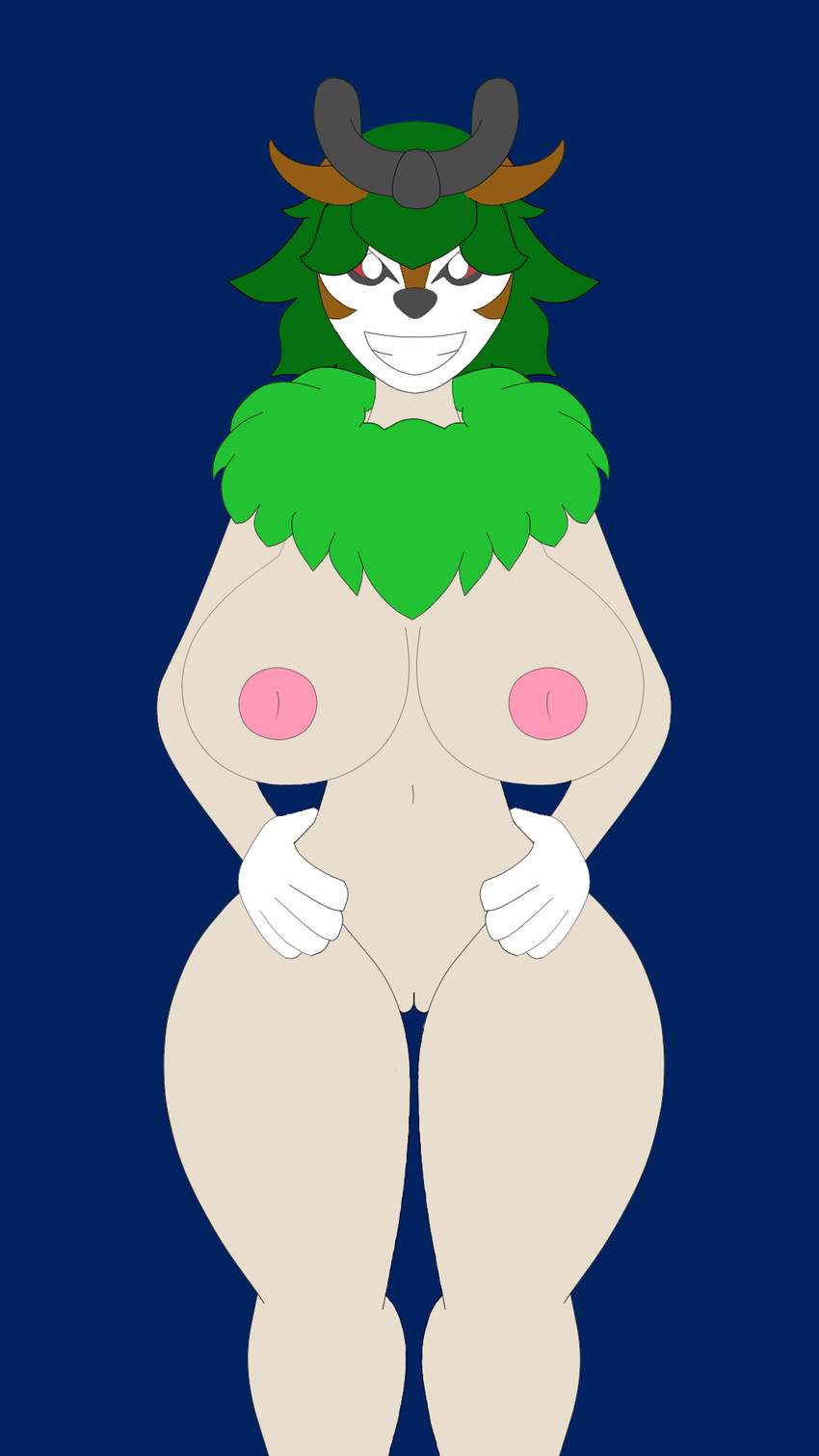 anthro areola big_breasts breasts caprine female goat gogoat huge_breasts inverted_nipples mammal nintendo nipples pok&eacute;mon pussy simple_background video_games whiteyounglink2