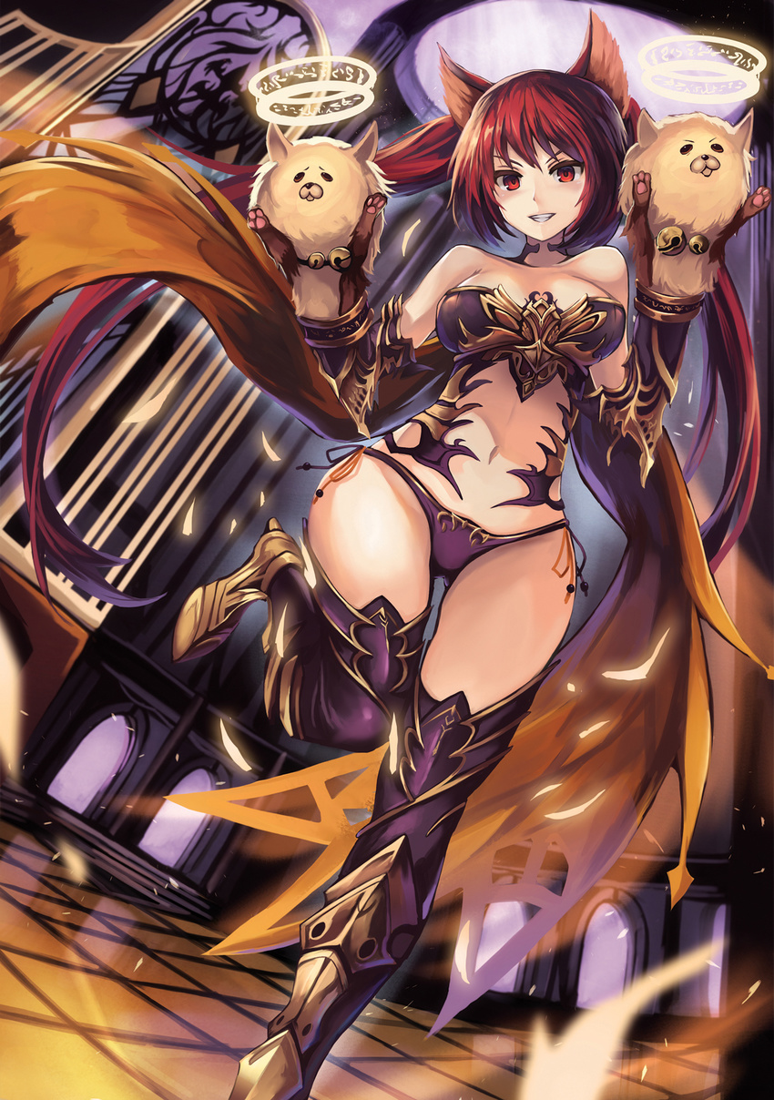 animal_ears armor bikini_armor cerberus_(shingeki_no_bahamut) heels shingeki_no_bahamut thighhighs