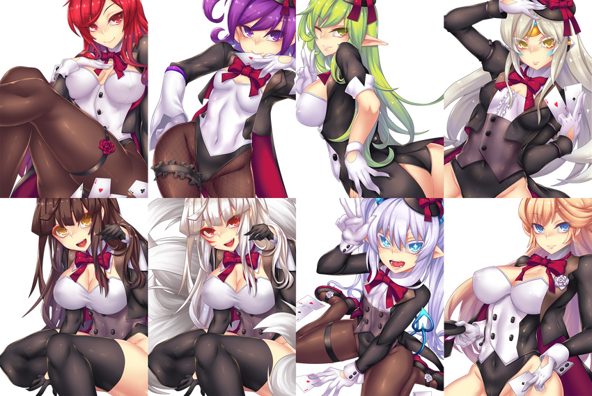 aisha_(elsword) aqua_eyes ara_haan ass blonde_hair bow breasts brown_hair cameltoe cleavage collar elesis_(elsword) elsword erect_nipples eve_(elsword) fi-san foxgirl garter gloves gray_hair green_eyes green_hair hat long_hair lu_(elsword) multiple_tails navel orange_eyes pantyhose pointed_ears purple_eyes purple_hair red_eyes red_hair rena_(elsword) ribbons rose_(elsword) skintight stockings tail tattoo thighhighs transparent twintails white_hair yellow_eyes