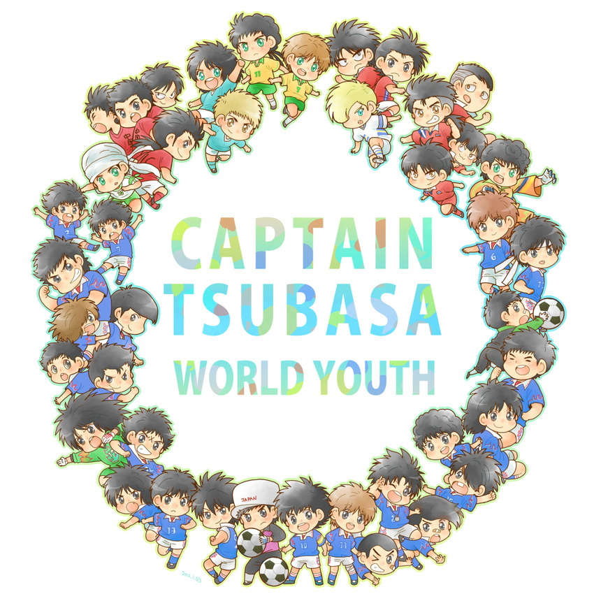 akai_tomeya annotated aoi_shingou ball black_eyes black_hair blonde_hair brown_hair captain_tsubasa carlos_santana cha_in-cheon chana_konsawatto faran_konsawatto gloves go_shunjin green_eyes hair_over_one_eye hat hi_shou highres hino_ryouma hiro_(minorstar) hyuuga_kojirou ishizaki_ryou izawa_mamoru jitou_hiroshi kishida_takeshi kisugi_teppei lee_yong-woon luciano_leo mark_owairan matsuyama_hikaru misaki_tarou misugi_jun morisaki_yuuzou multiple_boys nitta_shun oozora_tsubasa ou_chumei ponytail ramon_victorino red_eyes ricardo_espadas sakun_konsawatto sano_mitsuru sawada_takeshi shou_shunkou singprasert_bunnark soccer sorimachi_kazuki souda_makoto sportswear stefan_levin tachibana_kazuo tachibana_masao takasugi_shingou taki_hajime turban urabe_hanji wakabayashi_genzou wakashimazu_ken