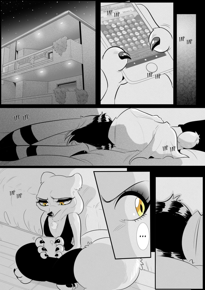 arctic_fox canid canine cellphone clothing comic cynthia_walker disney dress female fox jack_savage lagomorph looking_back lying male mammal night on_side phone rabbit rem289 sitting yellow_eyes zootopia