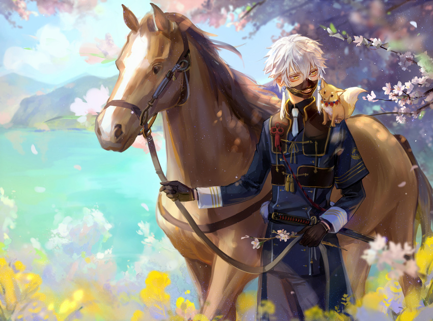 all_male animal fox horse kirayoci male nakigitsune touken_ranbu