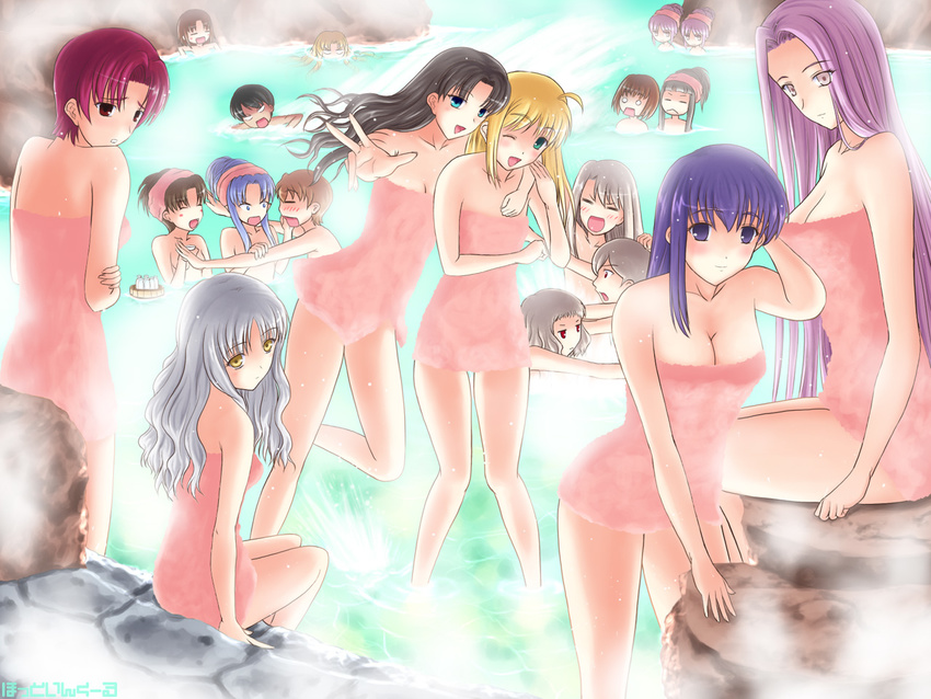 bazett_fraga_mcremitz caster euryale fate/hollow_ataraxia fate/stay_night fujimura_taiga himuro_kane hotaruzuka_otoko illyasviel_von_einzbern karen_ortensia leysritt luviagelita_edelfelt makidera_kaede matou_sakura mitsuzuri_ayako onsen rider saber saegusa_yukika sella stheno tohsaka_rin