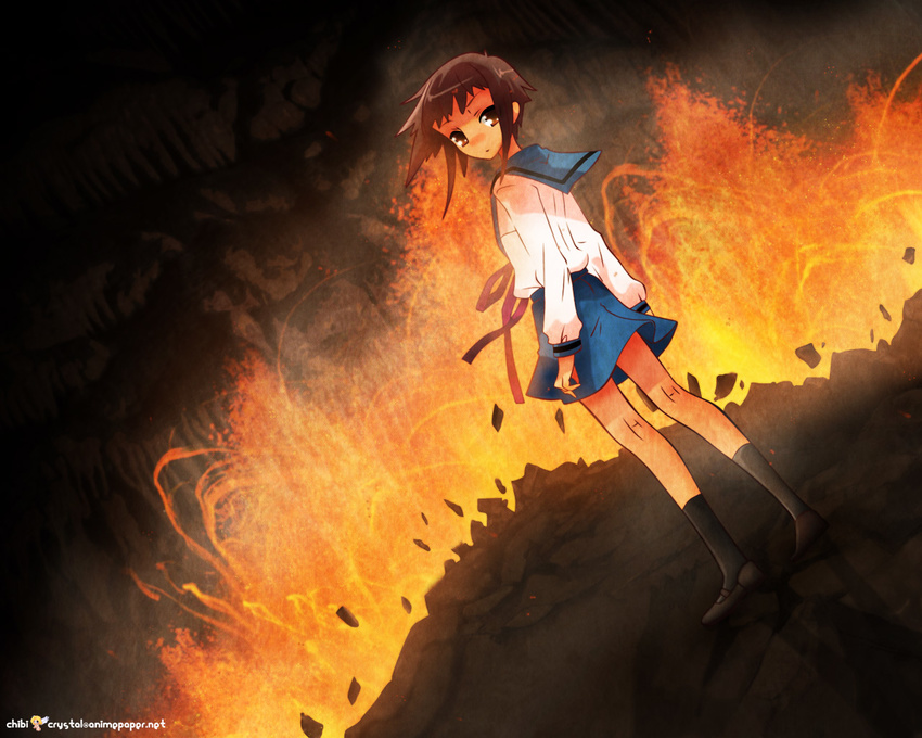 nagato_yuki seifuku suzumiya_haruhi_no_yuuutsu tagme