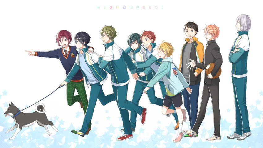 6+boys gakuran hazuki_nagisa high_speed! kirishima_ikuya makkou male_focus multiple_boys nanase_haruka_(free!) overrunner serizawa_nao shigino_kisumi shiina_asahi tachibana_makoto yamazaki_sousuke