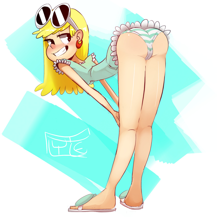 bent_over blonde_hair leni_loud nickelodeon panties polyle poyle sunglasses the_loud_house