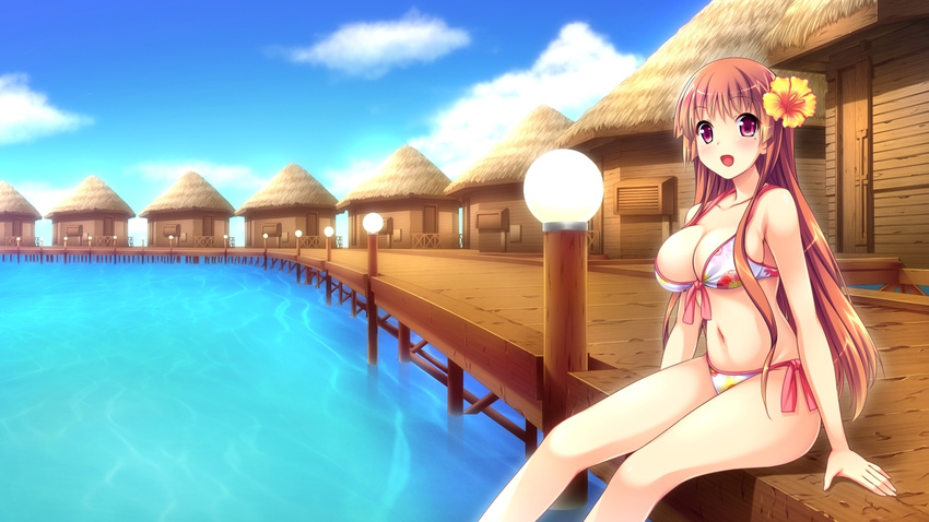 cleavage female game_cg highres mizuki_makoto praline riv solo swimsuit takai_kanae