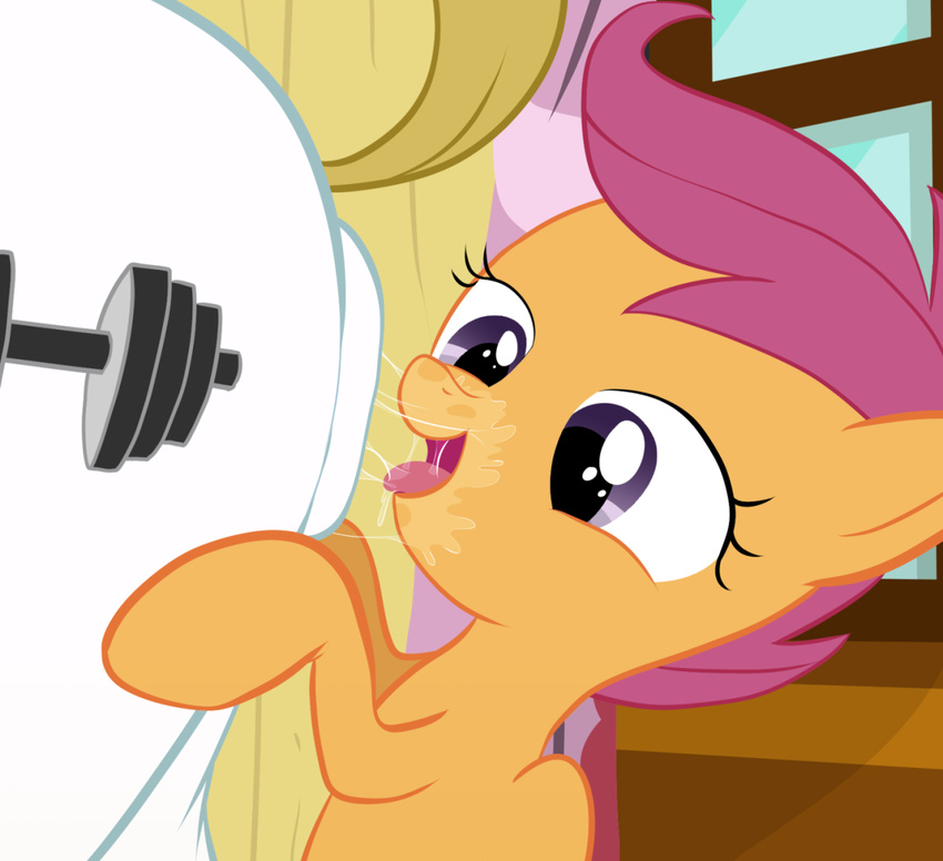 2016 anal blargsnarf bulk_biceps_(mlp) butt close-up equine friendship_is_magic horse mammal my_little_pony oral pegasus pony rimming saliva scootaloo_(mlp) sex smile wings