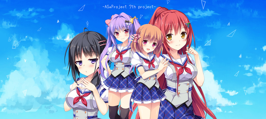 asa_project fuyuichi_monme seifuku suki_to_suki_to_de_sankaku_ren'ai tagme thighhighs yuuki_rika yuunagi_seshina