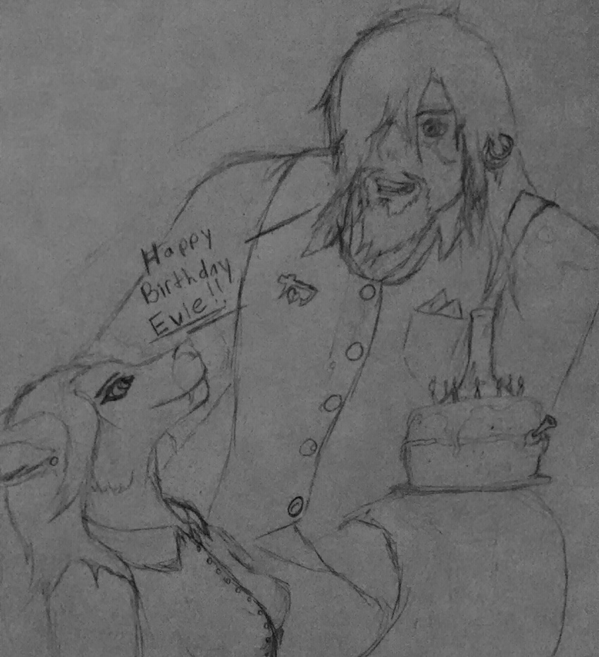 beard birthday bong button_up cake candle clothing drugs ear_piercing evie facial_hair food hair human ko_kitsune kokitsune long_hair mammal party piercing stoned vest