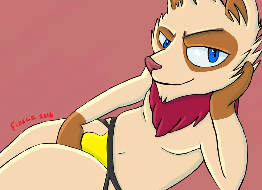 2016 absurd_res anthro big_head blue_eyes brown_fur clothed clothing colored cream_fur digital_media_(artwork) ears_forward fur hi_res league_of_legends looking_at_viewer male mammal pink_background pink_nose pinup pose riot_games scarefish shaded short simple_background smile solo teemo underwear video_games yordle