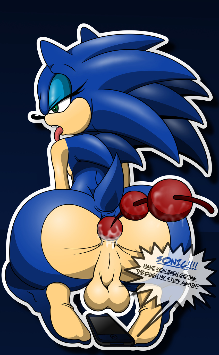 ahegao anal anal_beads anal_masturbation anthro anus backsack balls big_balls big_butt breasts butt cum damian_hodge lube male mammal masturbation nude phone presenting presenting_anus presenting_hindquarters sex_toy small_breasts solo sonic_(series) sonic_the_hedgehog text toying_self traphog wide_hips