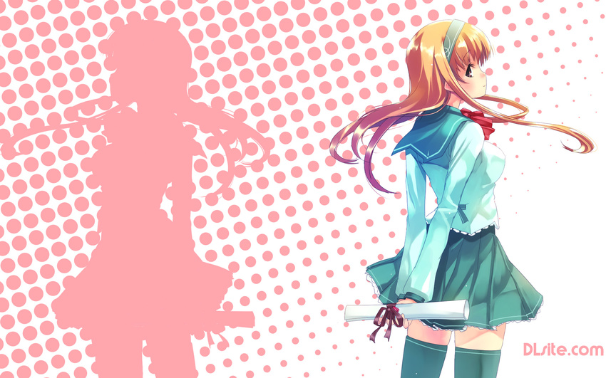 dille_blood dlsite.com graduation highres refeia school_uniform shadow thighhighs wallpaper