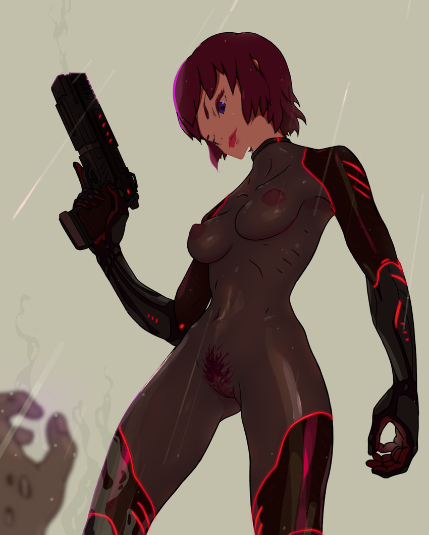 artist_request bodysuit breasts cameltoe erect_nipples ghost_in_the_shell ghost_in_the_shell_arise impossible_clothes kusanagi_motoko nipples pubic_hair see-through skin_tight