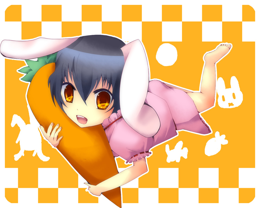 animal_ears bunny_ears carrot inaba_tewi short_hair solo touhou