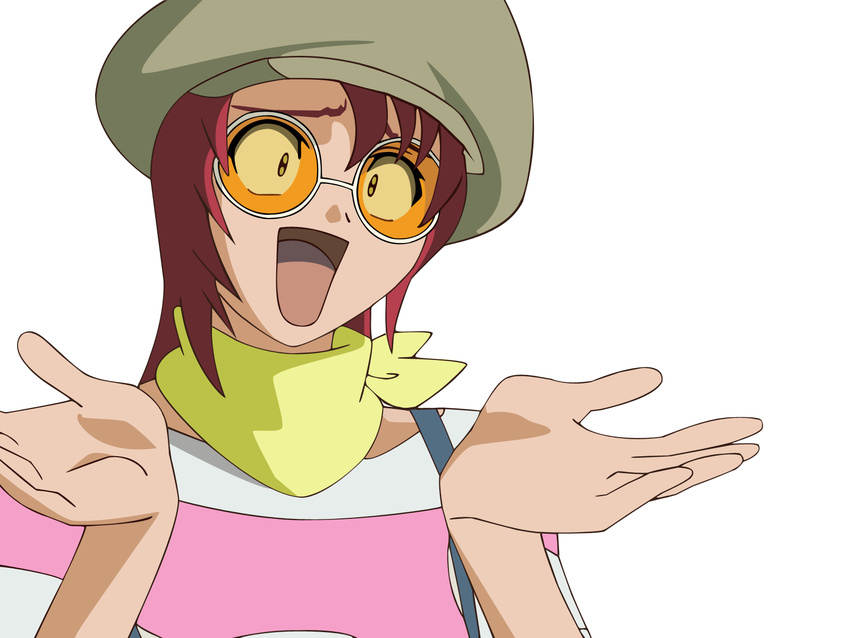 glasses hat highres juliet_nao_zhang my-otome shrug solo sunglasses vector_trace