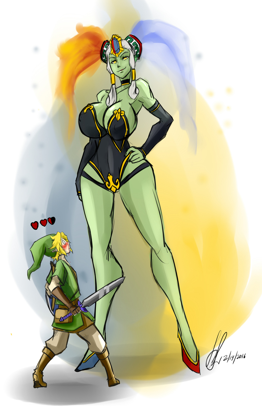 breasts evil evil_witch femdom giantess green_skin huge_breasts impending_rape legend_of_zelda legend_of_zelda_ocarina_of_time link nosebleed the_legend_of_zelda the_legend_of_zelda:_ocarina_of_time twinrova witch