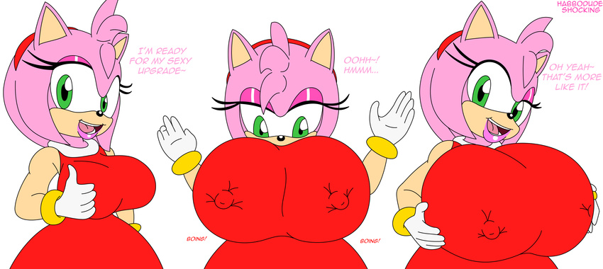 2016 amy_rose anthro big_breasts breasts english_text erect_nipples female habbodude hedgehog huge_breasts mammal nipple_bulge nipples shocking_(artist) solo sonic_(series) text