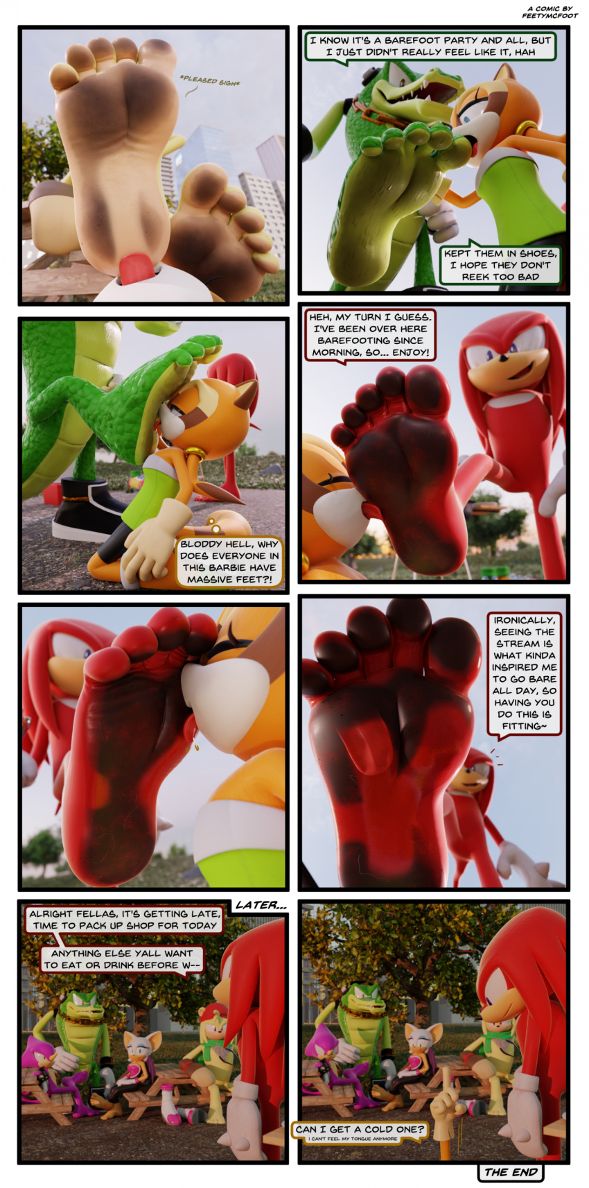 3d_(artwork) 3drender absurd_res accent anthro australian barefoot bark_the_polar_bear big_feet blush cleaning_feet comic dialogue digital_media_(artwork) dirty_feet dominant dominant_male dry_mouth duo espio_the_chameleon exhausted feet feetymcfoot female female_licking_male foot_fetish foot_focus foot_lick foot_on_face foot_on_head foot_play furry group hi_res humanoid_feet humiliation knuckles_the_echidna licking male male/female male_feet marine_the_racoon outside paws plantigrade presenting rouge_the_bat sandwiched sega soles sonic_the_hedgehog_(series) submissive submissive_female teasing teasing_with_feet toes tongue tongue_bath tongue_on_foot tongue_out vector_the_crocodile