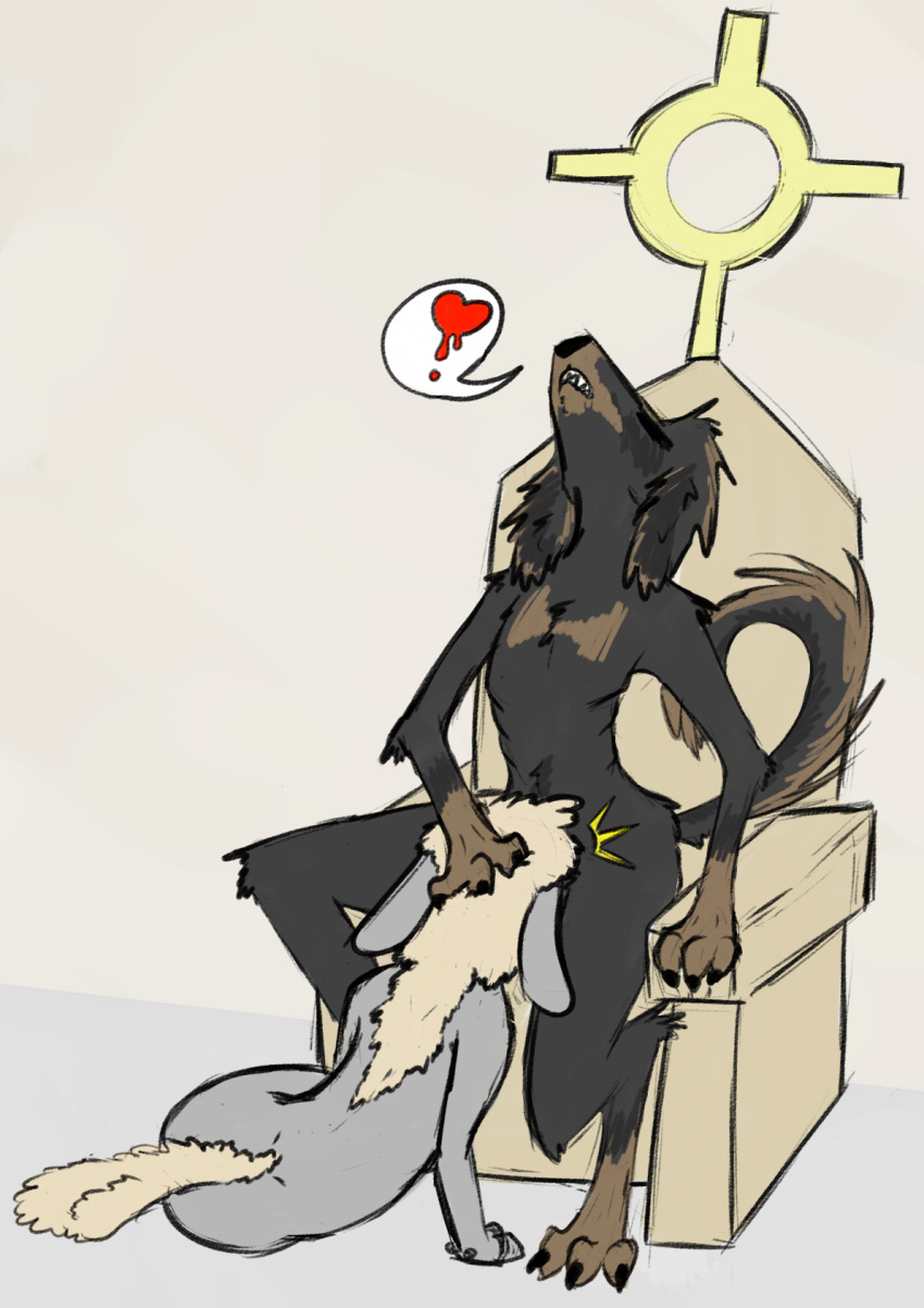 &lt;3 3_fingers 3_toes ambiguous_gender ambiguous_penetrated anthro anthro_on_anthro anthro_penetrated anthro_penetrating anthro_penetrating_anthro black_body black_fur bovid canid canine canis caprine chair domestic_dog duo eyes_closed feet fellatio fingers fur furniture hand_on_head hi_res hunting_dog lying male male/ambiguous male_penetrating male_penetrating_ambiguous mammal nude obscured_fellatio obscured_penetration on_chair on_side oral oral_penetration penetration penile penile_penetration saluki sex sheep sighthound simple_background sitting speech_bubble tail toes vivigator white_background