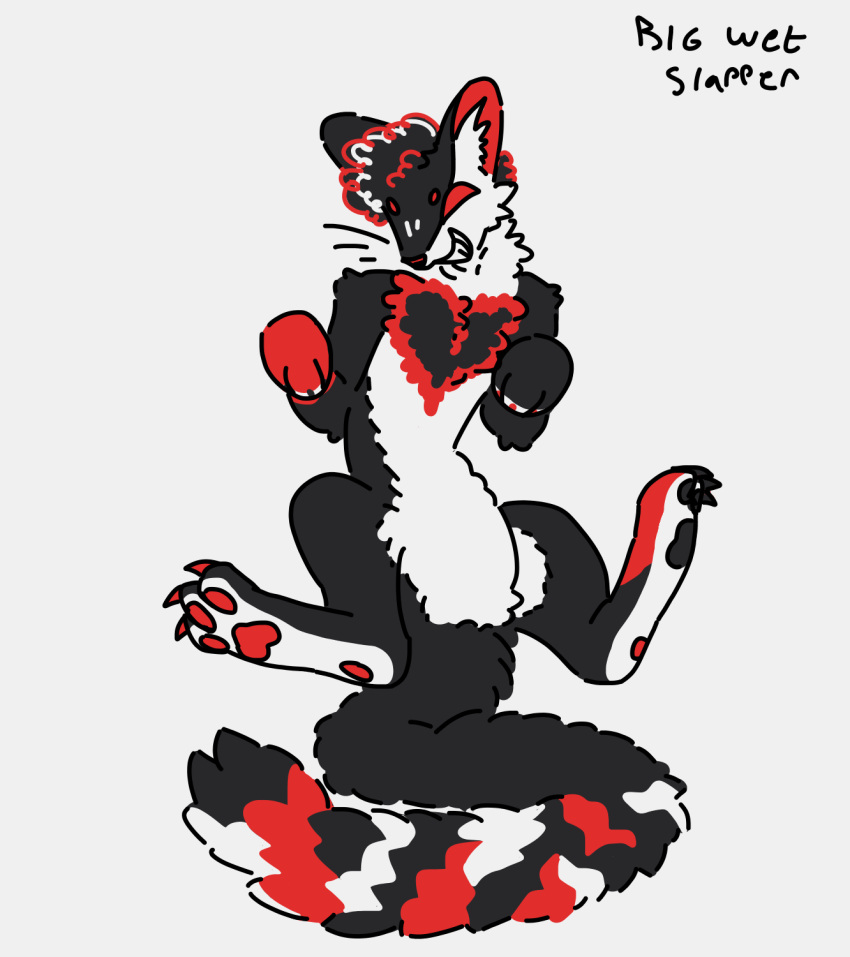 anthro bigwetslapper calico_cat chest_tuft clown_(bigwetslapper) curled_hair domestic_cat ear_tuft felid feline felis hair hi_res long_tail male mammal markings mismatched_sexual_dimorphism mustelid musteline neck_tuft pawpads sitting_on_tail solo spots spotted_markings spotted_tail tail tail_markings true_musteline tuft weasel whiskers