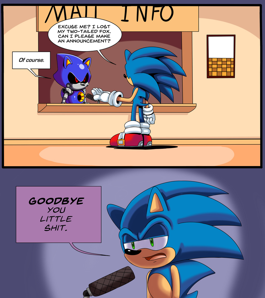 comic dreamcastzx1 hedgehog mammal metal_sonic sonic_(series) speech_bubble