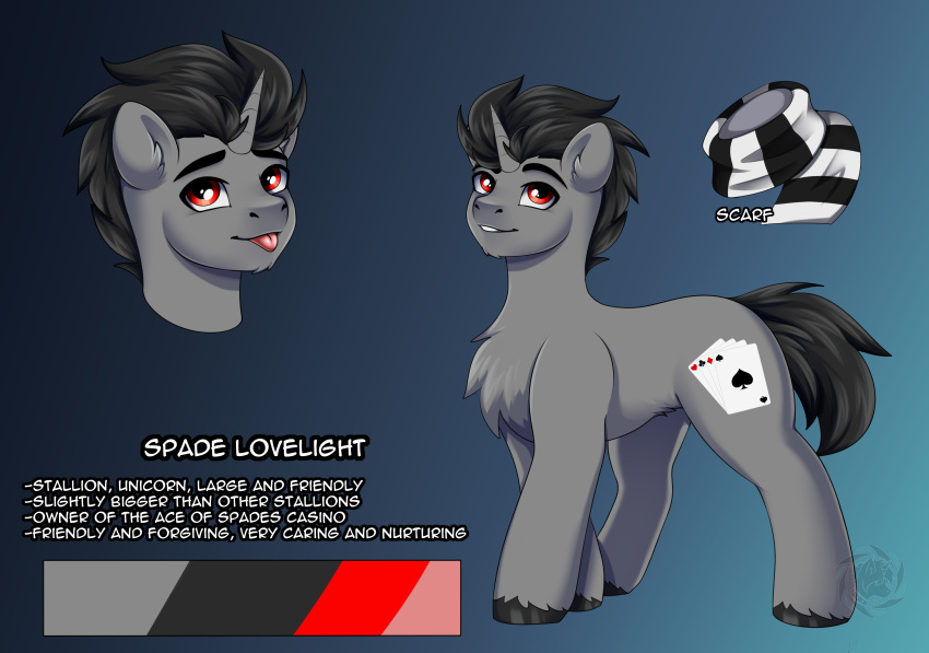 absurd_res equid equine feral hasbro hi_res horse male mammal model_sheet my_little_pony orhifw solo spade_lovelight