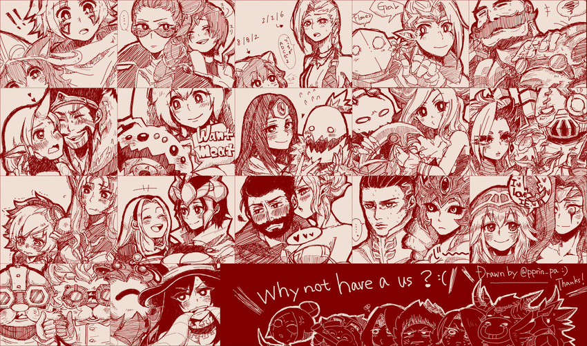 &gt;:( /\/\/\ 6+boys 6+girls :o alistar_(league_of_legends) anger_vein angry animal_ears anivia annie_hastur ashe_(league_of_legends) bare_shoulders blitzcrank blush braum_(league_of_legends) breasts bruise caitlyn_(league_of_legends) corki crying draven embarrassed english engrish ezreal facial_tattoo fiddlesticks flower flying_sweatdrops frown goggles goggles_on_head hair_ornament happy headgear heart heimerdinger highres holding holding_flower holding_weapon horn hurt injury irritated janna_windforce jinx_(league_of_legends) karma_(league_of_legends) kog'maw league_of_legends leaning_on_person leona_(league_of_legends) long_hair looking_at_another looking_at_viewer lucian_(league_of_legends) lulu_(league_of_legends) luxanna_crownguard malcolm_graves monochrome morgana multiple_boys multiple_girls nami_(league_of_legends) nervous nidalee nunu open_mouth orianna_reveck otani_(kota12ro08) pointy_ears quinn ranguage robot sad sarah_fortune scarf shauna_vayne simple_background sivir smile sona_buvelle soraka spoken_heart sweat taric tattoo teemo thresh thumbs_up translated trembling tristana twintails twitch upper_body urgot v-shaped_eyebrows varus vel'koz weapon yordle zyra