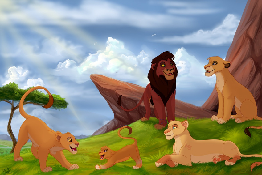 adopted bahati_whiteclaw blue_eyes brown_eyes cloud cub daughter disney expecting family father feline female female/female fringe grass green_eyes jazzlioness kiara kovu lion male mammal mother parent pregnant pride_rock purple_eyes romantic_couple sibling sky sun tail_tuft tamu_whiteclaw the_lion_king tree tuft vitani young