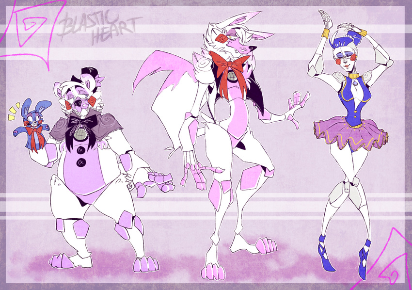 2016 animatronic ballora_(fnaf) bear blasticheart_(artist) digital_media_(artwork) five_nights_at_freddy's funtime_foxy_(fnaf) funtime_freddy_(fnaf) humanoid machine male mammal puppet puppet_bonnie_(fnaf) robot sister_location video_games