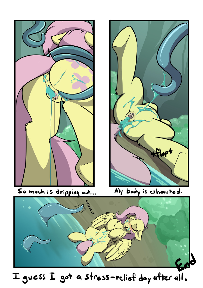 ! &lt;3 3 after_sex anal anal_penetration anus begging begging_pose blush clitoris close-up comic cum cum_drip cum_in_ass cum_in_mouth cum_in_pussy cum_inside dripping ears_back english_text equine eyes_closed female fluffy fluffy_tail fluttershy_(mlp) friendship_is_magic fur hair legs_up livinthelife0friley looking_pleasured mammal moan my_little_pony open_mouth oral oral_penetration outside partially_submerged pegasus penetration pink_fur pink_hair pink_tail plant pussy rear_view shrub snout spread_legs spread_pussy spreading sweat tail_aside tears tentacle_sex tentacles text tongue tree triple_penetration vaginal vaginal_penetration wide_eyed wings yellow_fur