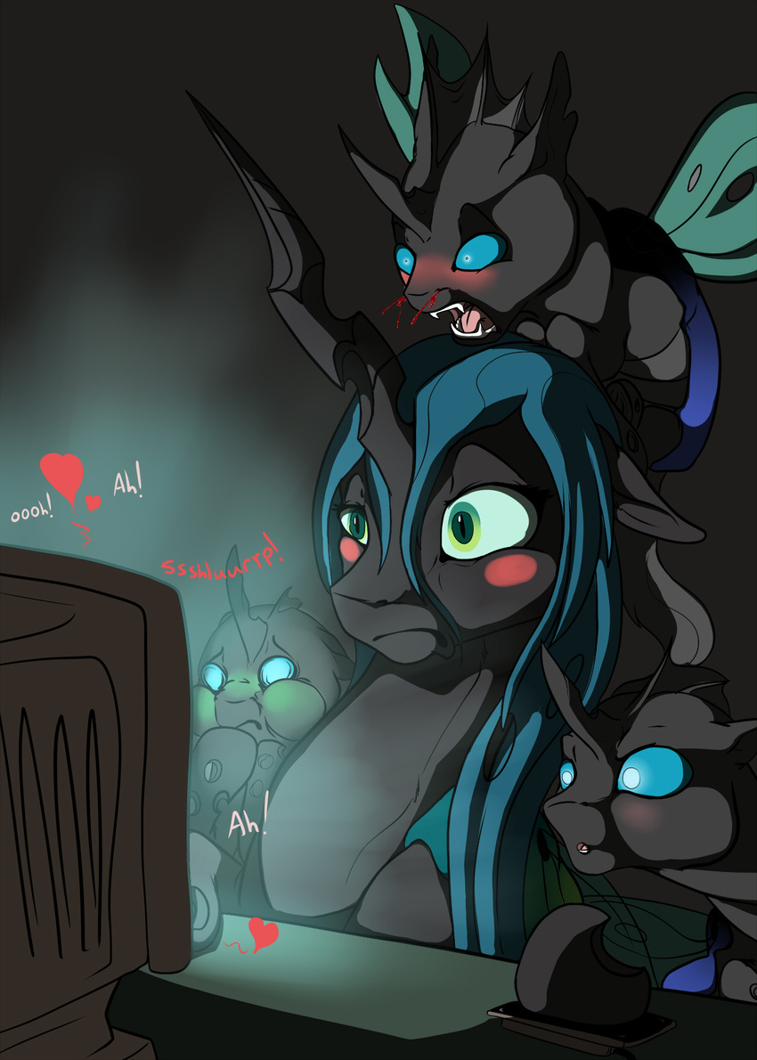 backlash91 blood blush changeling changeling_queen computer conditional_dnp equine friendship_is_magic horse humor mammal my_little_pony pony pornography queen_chrysalis_(mlp)
