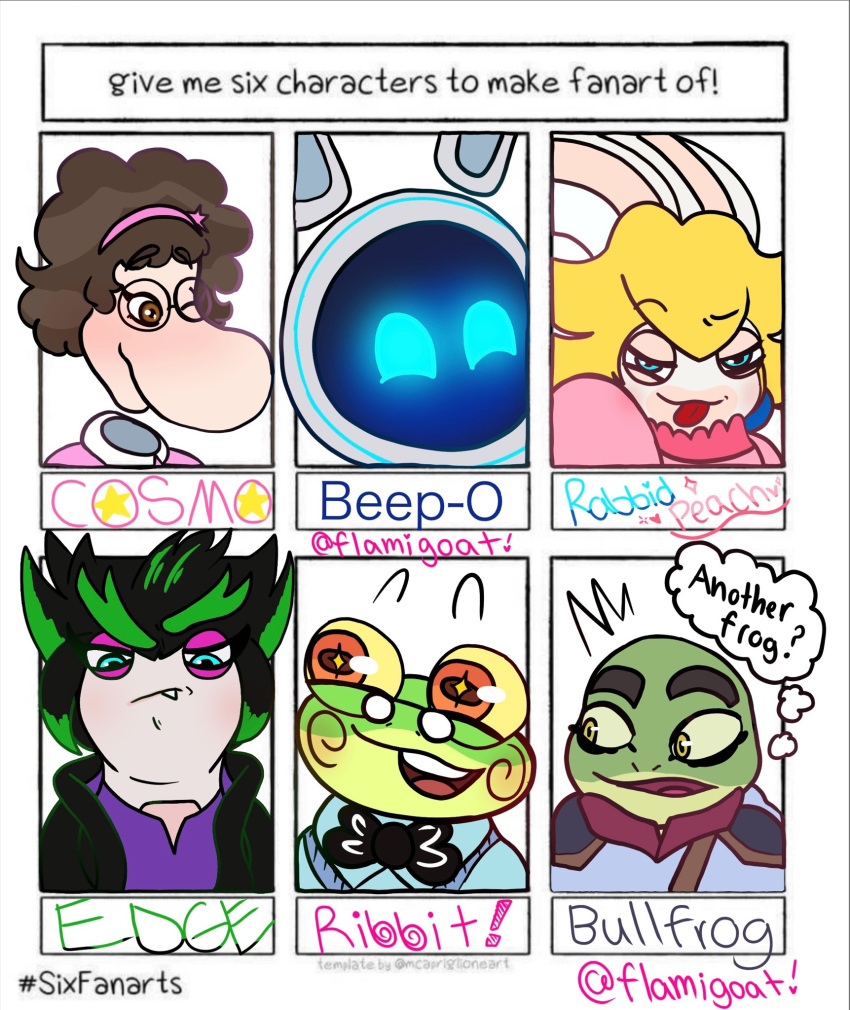 2025 amphibian anthro artist_name beep-0 big_nose black_bow_tie black_clothing black_eyebrows black_jacket black_topwear blonde_hair blue_clothing blue_ear_piercing blue_eyes blue_topwear blush bow_tie brown_eyebrows brown_hair brown_pupils bullfrog_(captain_laserhawk) captain_laserhawk:_a_blood_dragon_remix clothed clothed_anthro clothed_female clothed_humanoid clothed_male clothing cosmo_(sh00ting_starss) crossover curly_hair digital_drawing_(artwork) digital_media_(artwork) ear_piercing edge_(mario_plus_rabbids) english_description english_text eyebrow_through_hair eyebrows eyelashes eyewear fangs female female_anthro female_humanoid flamigoat floating_eyebrows floating_head frog fur glasses green_body green_hair green_skin group hair hi_res horizontal_pupils humanoid jacket lagomorph looking_at_viewer looking_down machine male mammal mario_bros mario_plus_rabbids_kingdom_battle mario_plus_rabbids_sparks_of_hope meme multicolored_body multicolored_hair narrowed_eyes nintendo noseless one_eye_closed open_clothing open_jacket open_mouth open_smile open_topwear orange_eyes piercing pink_clothing pink_hairband pink_shirt pink_topwear pupils purple_clothing purple_eyelids purple_shirt purple_topwear rabbid rabbid_peach raving_rabbids rayman_(series) raypeople_(rayman) red_tongue ribbit_(ad0pted_mind) robot round_glasses screen screen_face shirt short_hair simple_background six_fanarts_challenge smile smiling_at_viewer squint star_(shape) star_eyes tan_body tan_eyelids tan_skin taunting teeth text thick_eyebrows thin_eyebrows thinking thought_bubble tongue tongue_out topwear torn_clothing torn_shirt torn_topwear translucent translucent_hair two_tone_body two_tone_hair ubisoft white_background white_body white_fur yellow_eyes yellow_sclera