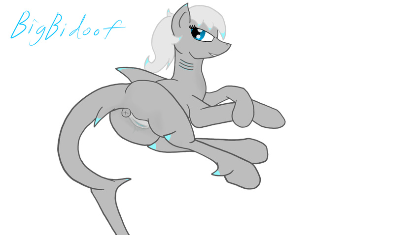 2015 alpha_channel anatomically_correct anatomically_correct_pussy animal_genitalia anus bedroom_eyes bigbidoof bioluminescence blue_eyes butt equine fan_character female feral fish friendship_is_magic glowing hair half-closed_eyes hooves horse hybrid lacera_viscera mammal marine my_little_pony pony ponytail presenting pussy pussy_juice rear_view seductive shark simple_background transparent_background