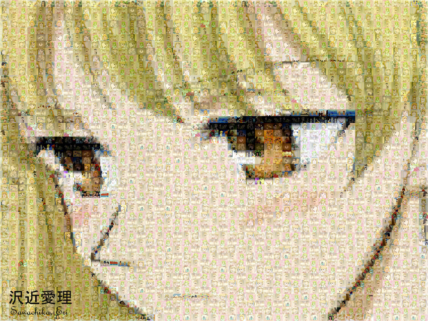 artist_request blonde_hair highres mosaic_art photomosaic sawachika_eri school_rumble solo