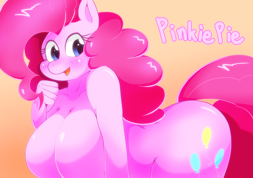 2016 anthro anthrofied big_breasts breasts cutie_mark earth_pony english_text equine eyelashes female friendship_is_magic hair horse huge_breasts long_hair mammal my_little_pony open_mouth pink_hair pinkie_pie_(mlp) pony solo text theobrobine