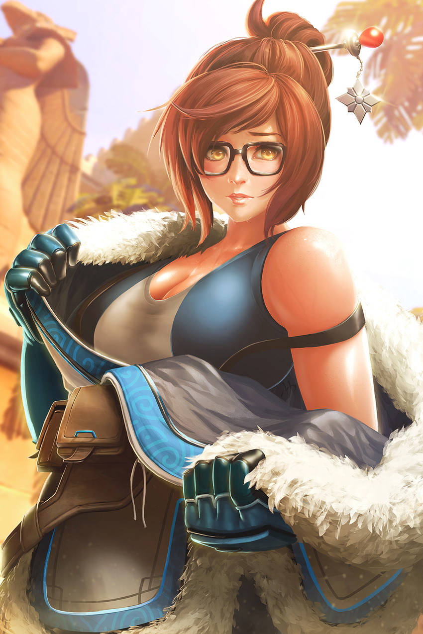 cleavage mahenbu megane mei_(overwatch) overwatch undressing