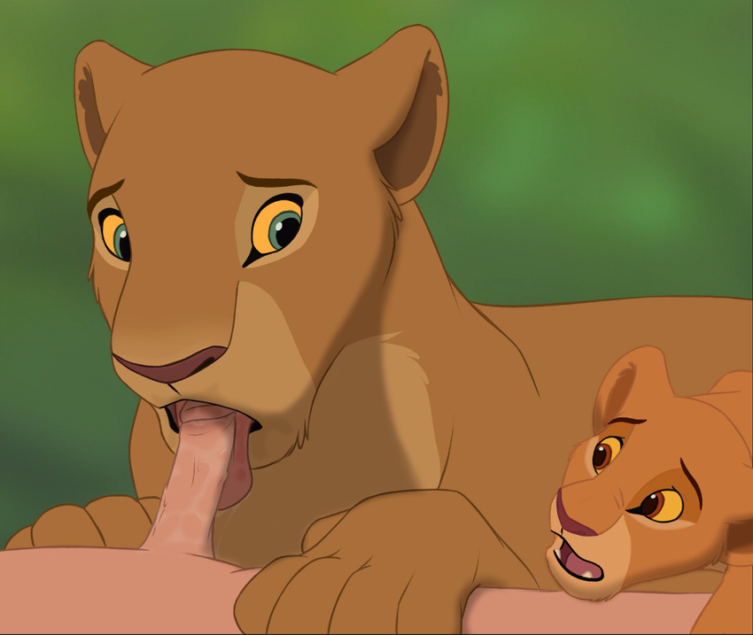 bestiality brown_eyes brown_fur disney faceless_male feline female feral from_behind_position fur hindpaw human human_on_feral interspecies kiara lion male male/female mammal nala nude open_mouth paws penis sex the_giant_hamster the_lion_king tongue tongue_out