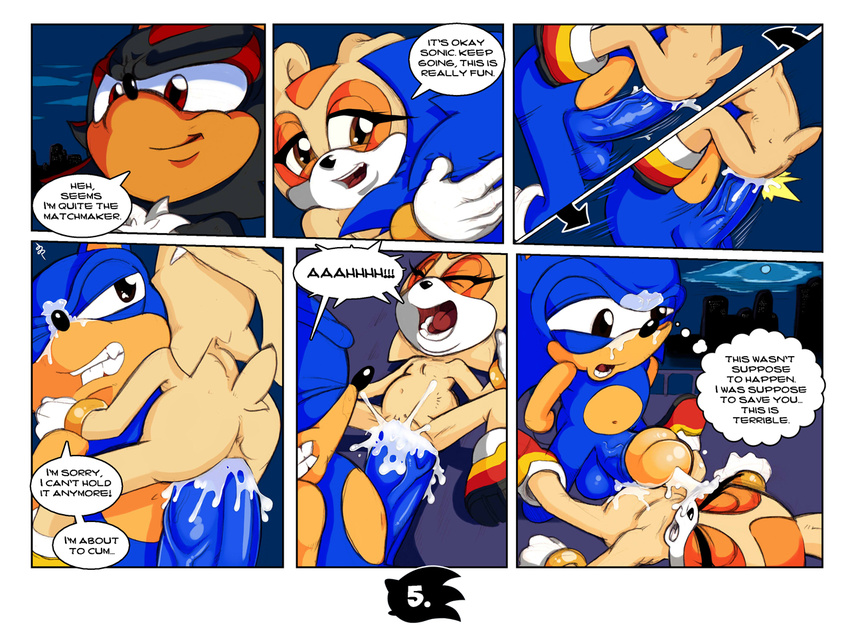 2016 anthro balls comic cream_the_rabbit cum cum_in_pussy cum_inside english_text erection female forced group hedgehog lagomorph male mammal neokat nude penetration penis pussy rabbit rape sex shadow_the_hedgehog sonic_(series) sonic_the_hedgehog text uncut vaginal vaginal_penetration