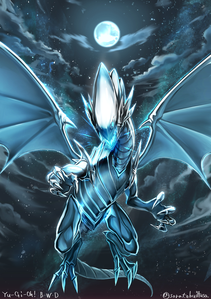 blue_eyes dragon duel_monster full_moon highres iltusa monster moon yuu-gi-ou yuu-gi-ou_duel_monsters