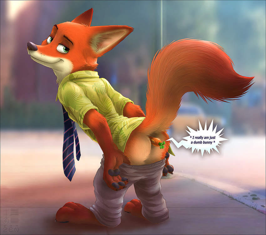 anal anal_penetration anthro butt canine disney fox improvised_dildo improvised_sex_toy mammal nick_wilde penetration zen zootopia