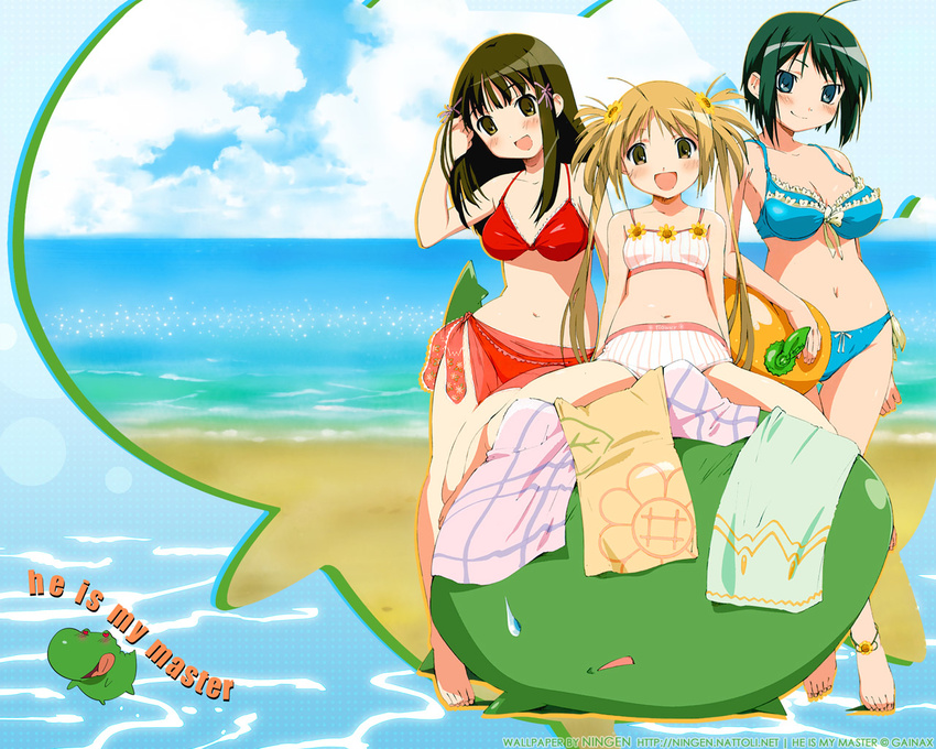 bikini kore_ga_watashi_no_goshujin-sama kurauchi_anna pochi sawatari_izumi sawatari_mitsuki signed swimsuit watermark