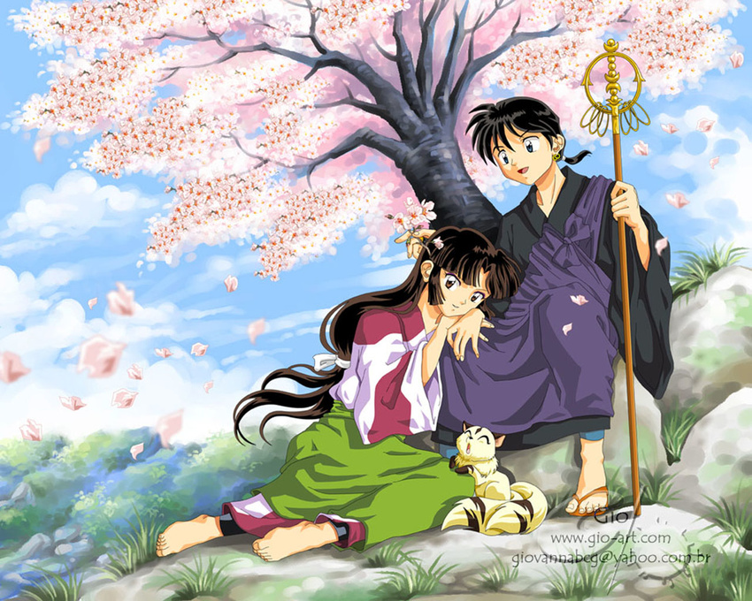 inuyasha kirara miroku monk sango