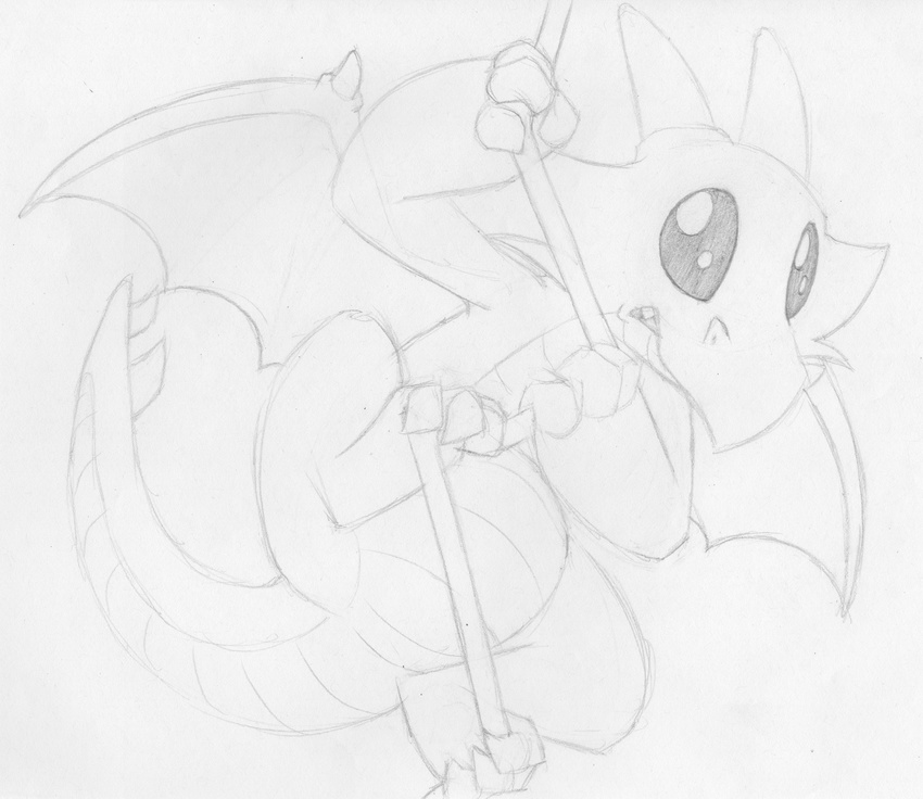 ambiguous_gender clenched_teeth dangling dragon featureless_crotch greyscale horn membranous_wings mizzyam monochrome pencil_(artwork) prehensile_feet rope scalie scared sketch teeth traditional_media_(artwork) wide_eyed wings