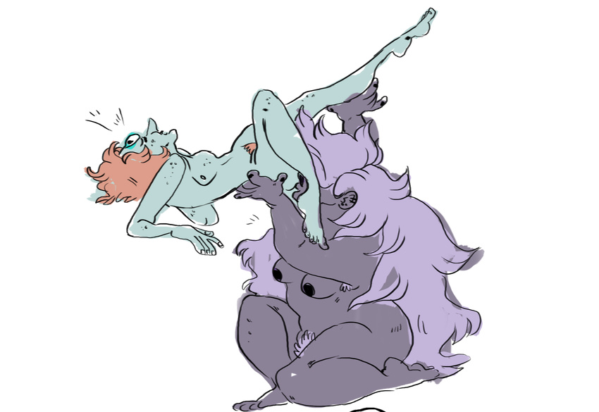 amethyst_(steven_universe) armpit_hair cartoon_network cunnilingus female female/female gem honeysweet not_furry oral pearl_(steven_universe) pubes pussy sex steven_universe vaginal