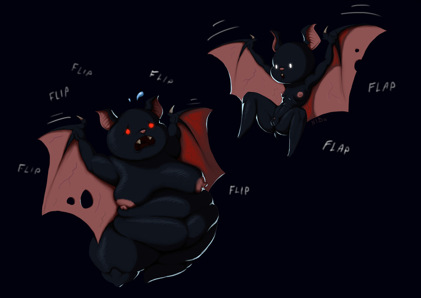 anus armpits bat big_breasts black_fur breasts clitoris crossgender female flying fur glowing glowing_eyes mammal nibhaaz nude overweight pussy sharp_teeth simple_background skinny small_breasts sound_effects teeth the_binding_of_isaac thick_thighs wide_hips wings