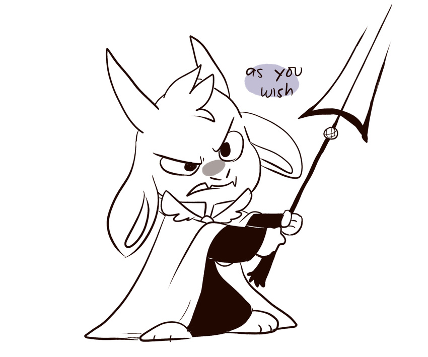 asgore_dreemurr caprine child clothing cute fight goat horn mammal mudkipful robe undertale video_games weapon young