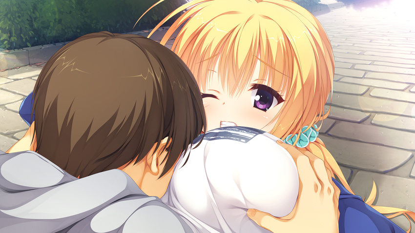 breast_grab game_cg kobuichi lena_liechtenauer senren_banka yuzu-soft